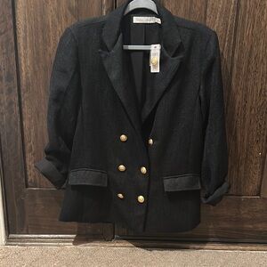 Black Double-Breasted Women's Blazer